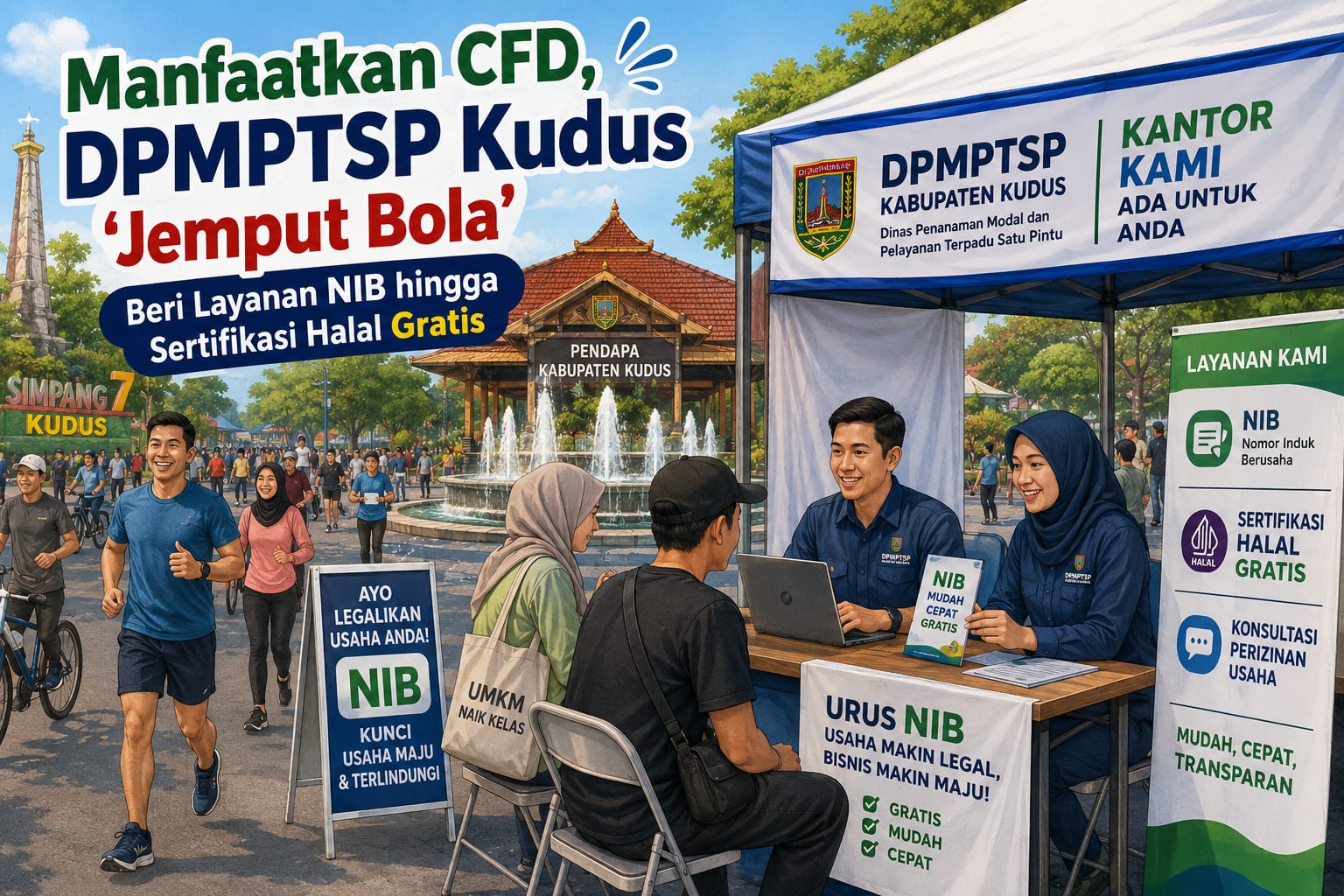 Manfaatkan CFD, DPMPTSP Kudus ‘Jemput Bola’ Beri Layanan NIB hingga Sertifikasi Halal Gratis