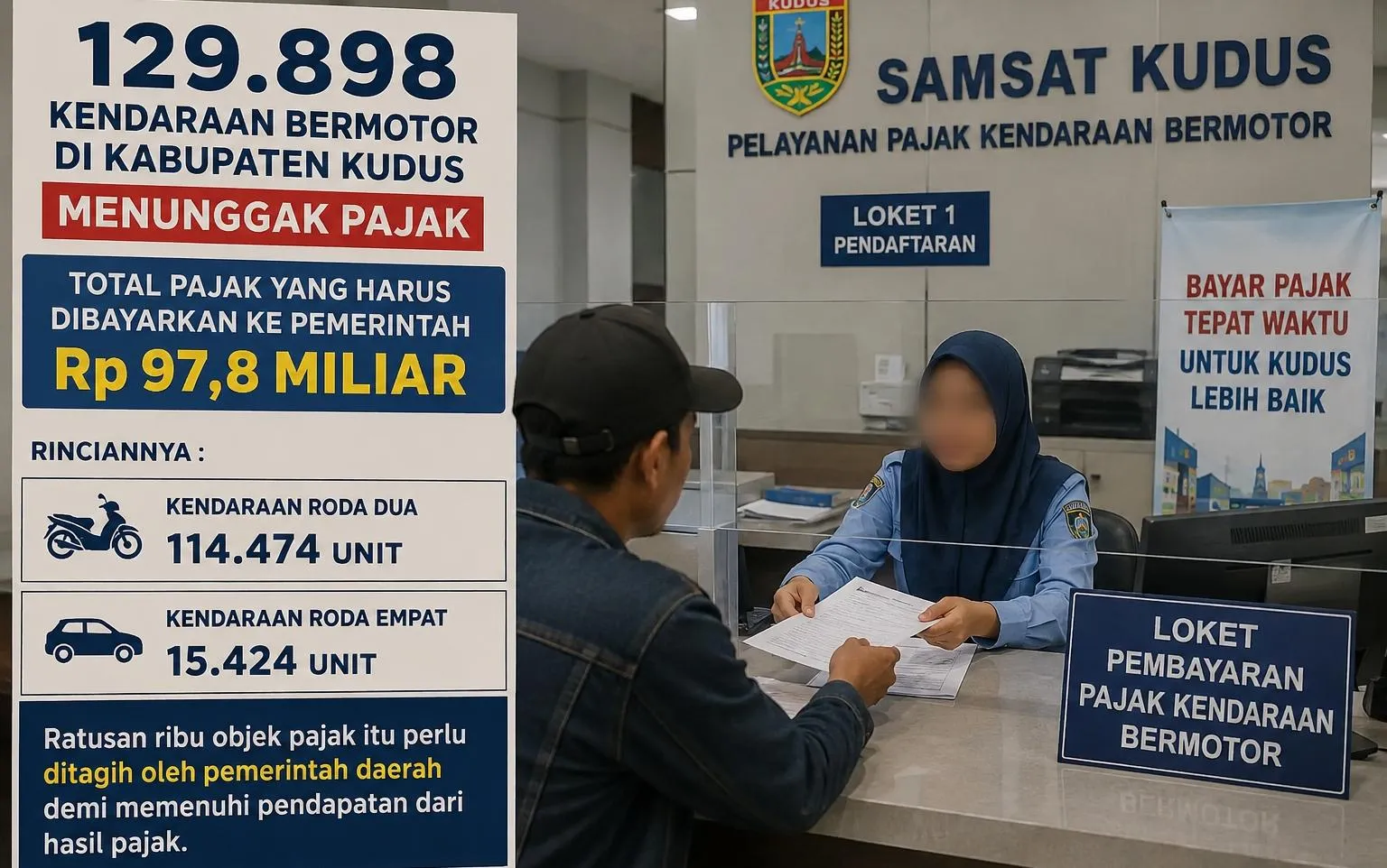 Tunggakan Pajak Kendaraan di Kudus Tembus Rp97,8 Miliar, Pemkab Gandeng Pemdes Lakukan Penagihan