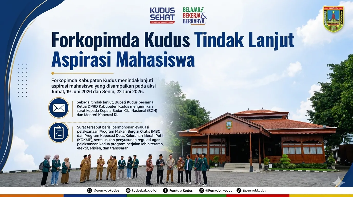 Bupati Kudus Ajak Mahasiswa Kawal Usulan Evaluasi Program MBG dan KDKMP ke Pemerintah Pusat