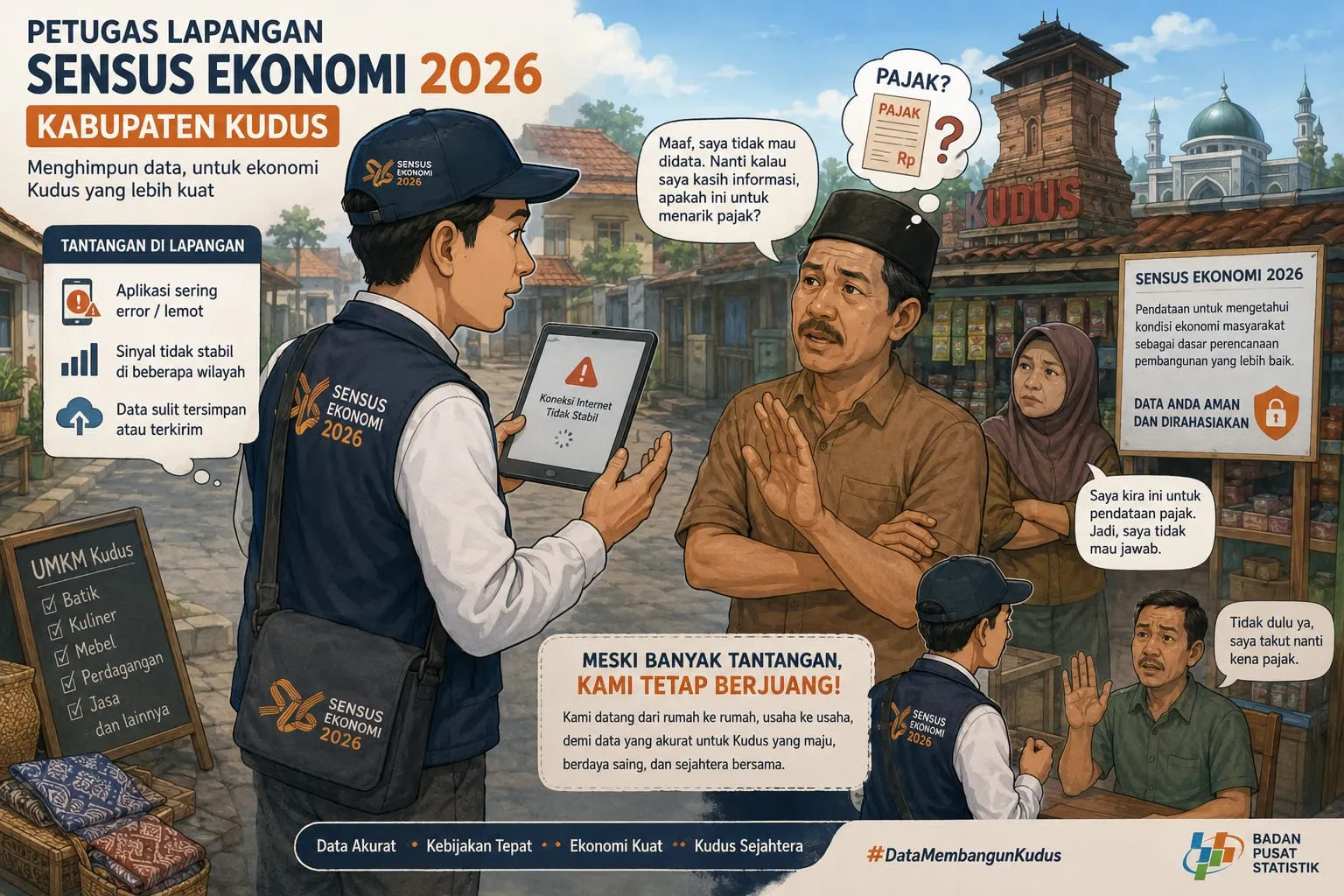 Takut Pajak Naik, 40 Persen Responden Sensus Ekonomi di Kaliwungu Kudus Sempat Menolak