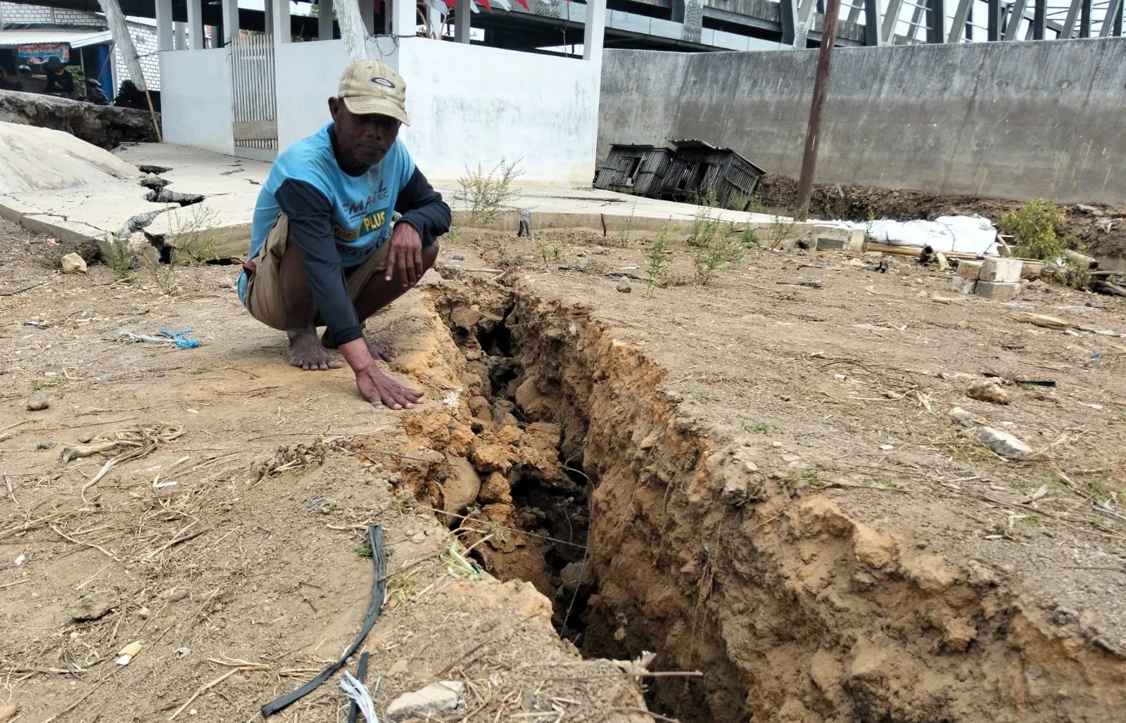 Sungai Silugonggo Asat, Tanah di Tondomulyo Jakenan Amblas 50 Cm, 150 Rumah Terancam