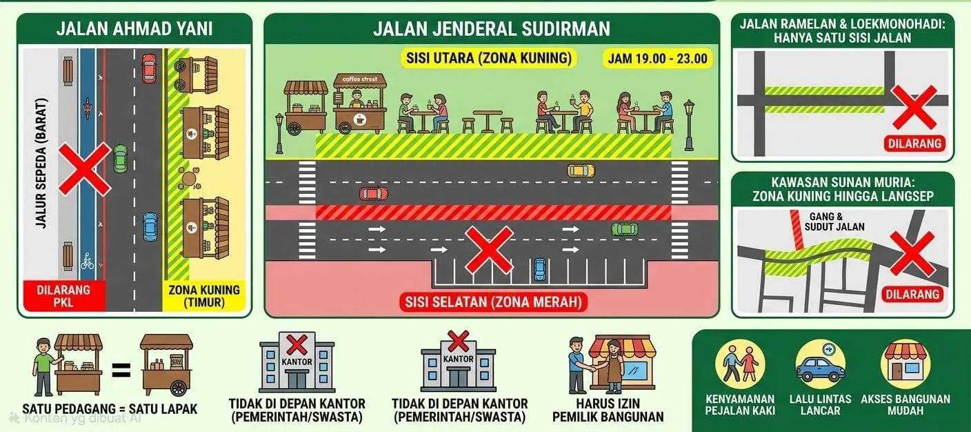 Disdag Kudus Matangkan Perubahan Ruas Jalan Sudirman dan A Yani Jadi Zona Kuning PKL